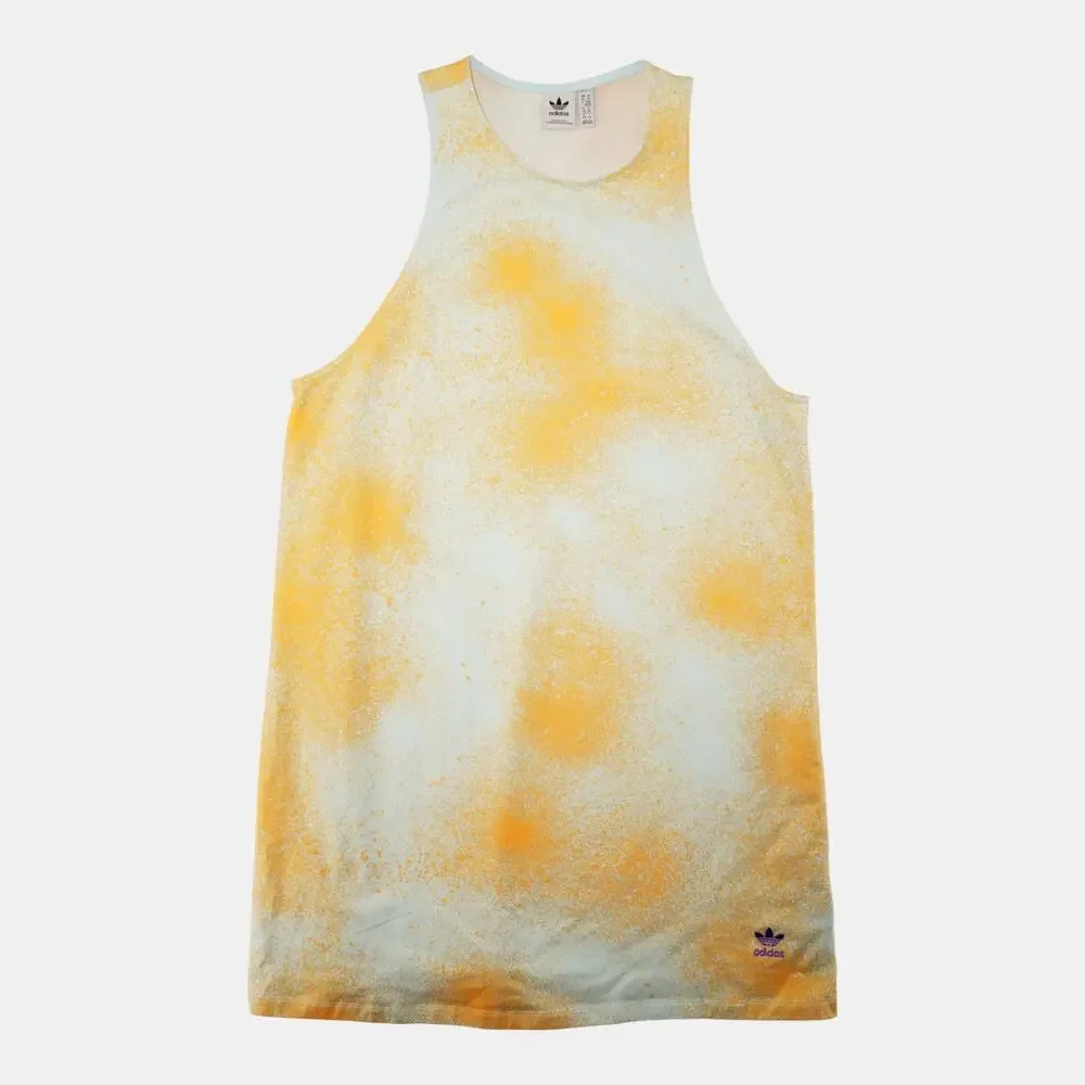 Adidas Originals Yellow White Tie Dye Racerback Tank Dress Women’s XL - Picture 6 of 8